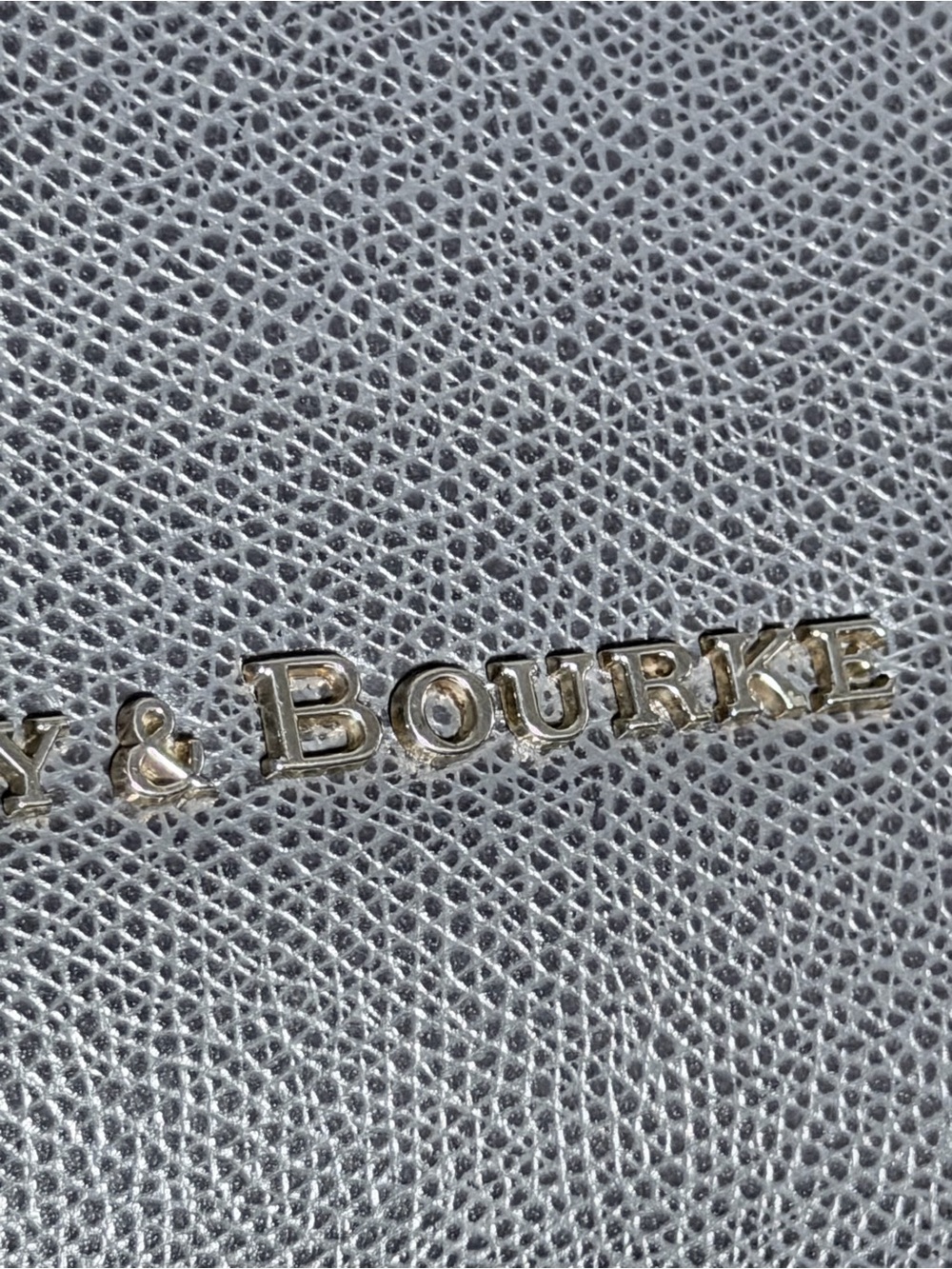 Dooney & Bourke Charcoal Leather Brief Tote with Tan Trim - Picture 3 of 16